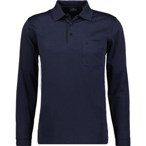 Ragman - Poloshirt - Blauw - Lange Mouwen - Regular Fit