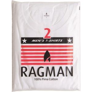 Ragman - T-shirt - Wit - Katoen - 2-pack
