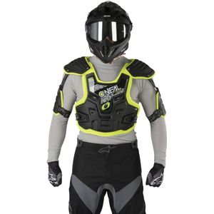 O'NEAL | Borstbescherming | Motocross Enduro | Spuitgegoten kunststof, verstelbare tailleriem | borstbescherming PXR Stone Shield | volwassenen | zwart neongeel | Eén maat