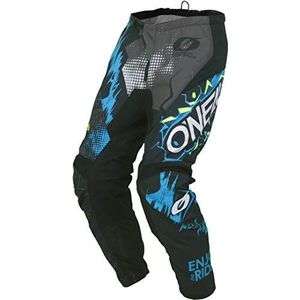 O'NEAL | Motocross Broek | Enduro Motocross | uitzonderlijke bewegingsvrijheid, volledig gevoerd, rubberen bescherming pad voor extra bescherming | Broek Element Villain | Adult | Grijs | Maat 32