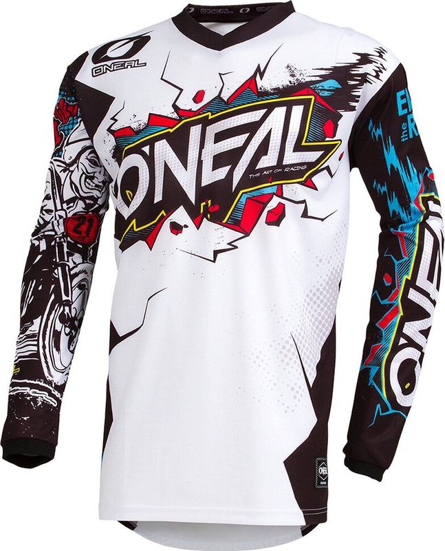 O'NEAL - Element Jeugdtrui - Wit - Mountainbike Motocross Shirt Lange Mouwen - Ademende Stof
