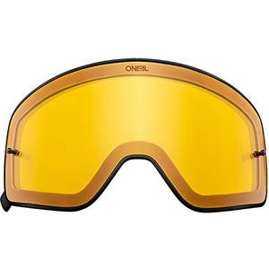O'NEAL | Motocross Goggle Onderdelen | Motorfiets Enduro | Polycarbonaat Magnetische Lens, hoge kwaliteit en schokbestendige lens met 100% UV-bescherming | B 50 Goggle Black Spare Leans | Yellow