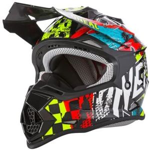 O'NEAL | Motocross Helm | Kinderen | MX Enduro | ABS Shell, Veiligheidsnorm ECE 22.05, Ventilatiegaten voor optimale ventilatie & koeling | 2SRS Helm Wild Jeugd | Multi | Maat L