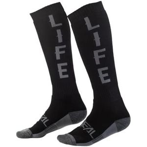 O'NEAL | Mountainbike Motocross Sokken | MTB Downhill Freeride | Zweet Absorberend, Versterkte Hiel & Zool Gebied | Pro MX Ride Life | Unisex | Volwassen | Zwart Grijs | Één Maat