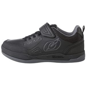 O'NEAL | Mountainbike Schoenen Downhill Freeride | Vegan | Compatibel met SPD pedaal plaat, Bovenstuk: Duurzaam en lichtgewicht PU, ademend | SPD V.22 Pinned Shoe | Volwassen | Zwart Grijs | 43