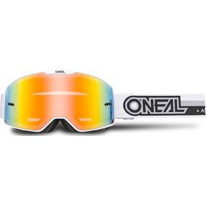 O'NEAL MX, MTB DH FR Downhill Freeride, verstelbare hoofdband, optimaal draagcomfort, perfecte ventilatie, B-20 bril, uniseks, wit, zwart, gespiegeld, eenheidsmaat