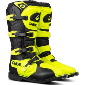 O'NEAL | Motocross Laarzen | Enduro Motorcycle | Comfort Air-Mesh-Insole, vier gespen, hoge kwaliteit synthetisch materiaal | Laarzen Rider Pro | Adult | Zwart Neon Geel | Maat 40