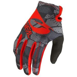 O'NEAL | Wielrennen en Motorcross Handschoenen | MX MTB DH FR Downhill Freeride | Duurzame en Flexibele Materialen, Geventileerde Palm Top | Matrix Camo V.22 Handschoen | Volwassen | Zwart Rood | Maat XXL