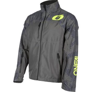 O'NEAL | MTB jas | MTB DH Downhill FR Freeride | Waterdicht, ventilatie onder de armen, soft touch materiaal | Shore Rain Jacket | Volwassenen, grijs/fluorescerend geel