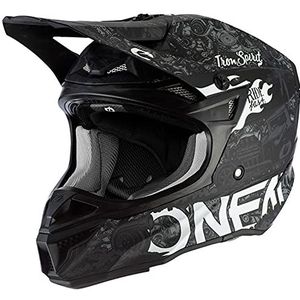 O'NEAL | MX Enduro Motorcross Helm | 2 shells en 2 EPS voor extra veiligheid, ABS shell, rubberen neus bescherming | 5SRS Polyacrylite HR V.22 Adult | Zwart Wit | L