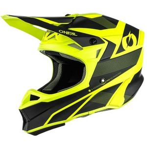 O'NEAL | MX Enduro Motocross Helm | 2 Shells & 2 EPS voor extra veiligheid, Lichtgewicht Fiberglass Buitenkant Shell | 10SRS Hyperlite Helm Compact V.22 | Volwassen | Zwart Neon Geel | M