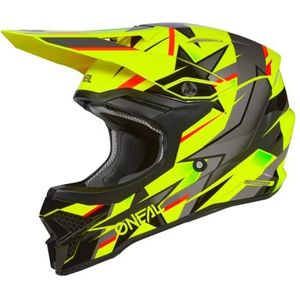 O'NEAL MX Enduro, motorcrosshelm, ABS-schaal, veiligheidsnorm ECE 22.06, ventilatieopeningen voor optimale koeling, 3SRS helm Ride V.23, volwassenen, neon-geel wit, maat XS (53/54 cm)