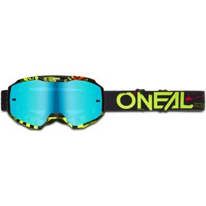Crossbril O'Neal B-10 Attack Zwart-Neon Geel-Radium Blauw