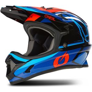 O'NEAL | Mountainbike-helm Fullface | MTB DH Downhill FR Freeride | ABS-schaal, magneetsluiting, overtreft de veiligheidsnorm EN1078 | SONUS helm Split V.23 | volwassenen | blauw rood | maat M