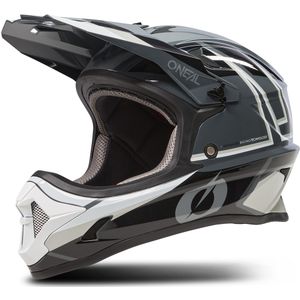 O'NEAL Fullface Mountainbike-helm, MTB DH Downhill FR Freeride, ABS-schaal, magneetsluiting, overtreft robuust ABS, Sonus helm Split V.23, volwassenen, zwart/grijs, maat L