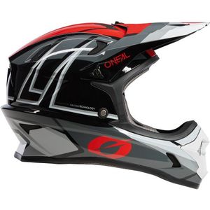 O'NEAL | Mountainbike-helm Fullface | MTB DH Downhill FR Freeride | ABS-schaal, magneetsluiting, overtreft de veiligheidsnorm EN1078 | SONUS helm Split V.23 | volwassenen | grijs rood | maat XL
