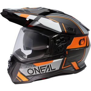 ONeal D-SRS Square, enduro helm, Mat Zwart/Grijs/Oranje, XS