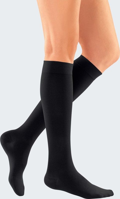 Medi - MJ-1 Cato - Compressiekousen - Zwart - Niet transparant met discreet geruit patroon