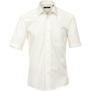 Casa Moda Overhemd Ecru Effen Poplin Kent Korte Mouw Comfort Fit - 54