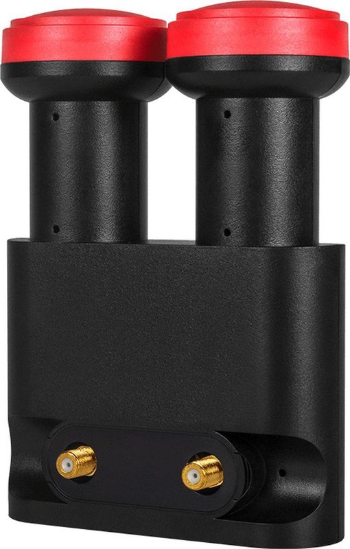 MegaSat Diavolo Twin LNB monoblock Aantal gebruikers: 2 Feed-opname: 40 mm vergulden aansluiting, Weerbestendig Zwart,