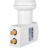 MegaSat HD-Profi Twin LNB Aantal gebruikers: 2 Feed-opname: 40 mm vergulden aansluiting, Weerbestendig Wit