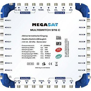 MegaSat 0600193 multischakelaar 9/16 C zilver