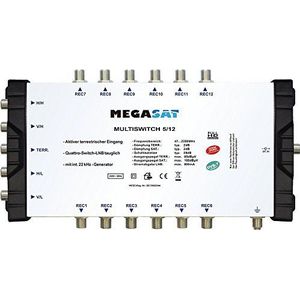 Megasat - Multischakelaar 5/12 - Satelliet Accessoires - Zilver