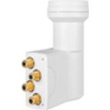 MegaSat HD-Profi Quattro-LNB Feed-opname: 40 mm vergulden aansluiting, Weerbestendig Wit
