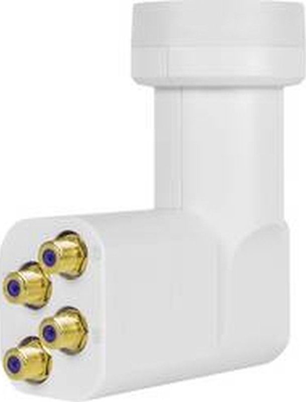 MegaSat HD-Profi Quattro-LNB Feed-opname: 40 mm vergulden aansluiting, Weerbestendig Wit