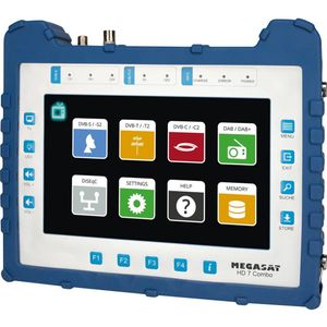 Megasat - HD 7 Combo - Antennemeter - Blauw/Zilver - Touchscreen, Ingebouwde Accu, DVB-S/S2/C/C2/T/T2