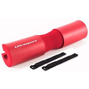 Ultrasport Nekkussen, nekkussen voor pijnloze training en gelijkmatigere gewichtsverdeling met bevestigingsriemen, rood of zwart