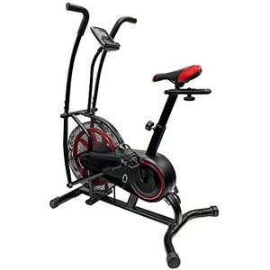 Ultrasport Air Bike, hometrainer met geruisloos riemremsysteem voor krachttraining, groot schoepenwiel voor luchtweerstand bij het trappen, bewegende armsteunen voor armtraining