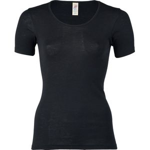 Engel Natur - Dames T-shirt - Zwart - Zijde en Merino Wol - GOTS Gecertificeerd