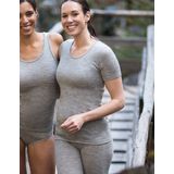 Engel - Womens Unterhemd S/S - Merino Ondergoed - Grijs - 70% Wol, 30% Zijde
