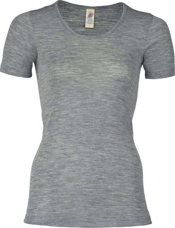 Engel - Womens Unterhemd S/S - Merino Ondergoed - Grijs - 70% Wol, 30% Zijde