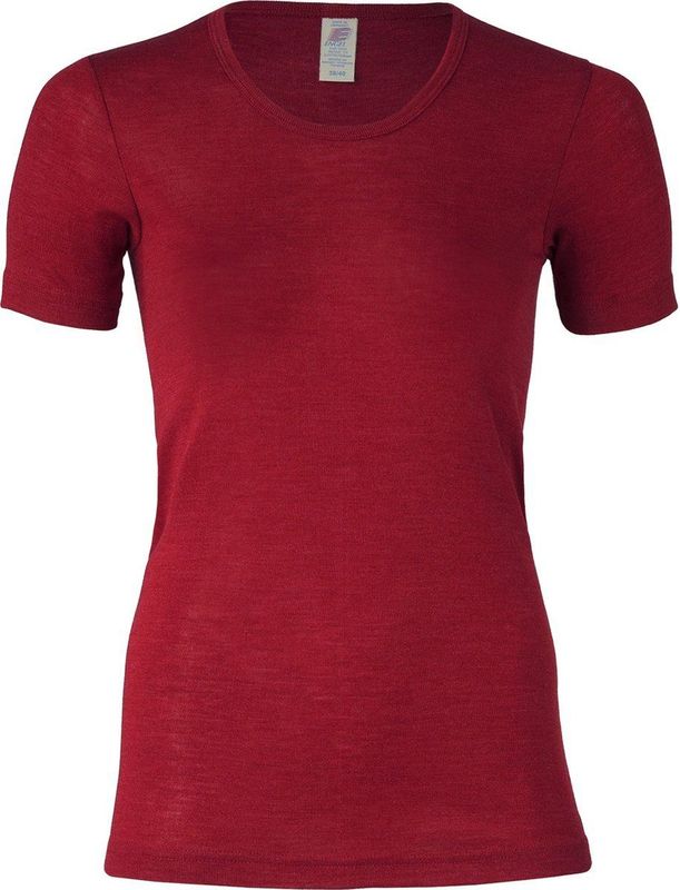 Engel Natur - Dames T-shirt - Bordeauxrood - 30% Zijde, 70% Bio Merinowol, GOTS Gecertificeerd