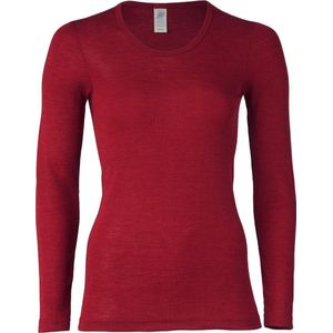 Engel Natur - Dames Shirt - Bordeauxrood - 30% Zijde, 70% Bio Merino Wol, GOTS Gecertificeerd