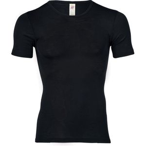 Engel Natur - Heren T-shirt - Zwart - Zijde en Bio Merino Wol - GOTS Gecertificeerd