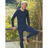 Heren Legging Zijde - Merino Wol Engel Natur - GOTS navy blauw