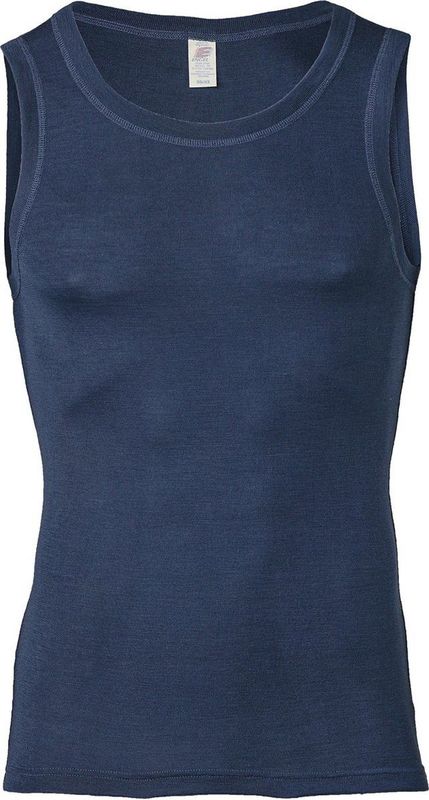 Engel Natur - Heren Hemd - Navy Blauw - 30% Zijde, 70% Bio Merino Wol - GOTS Gecertificeerd