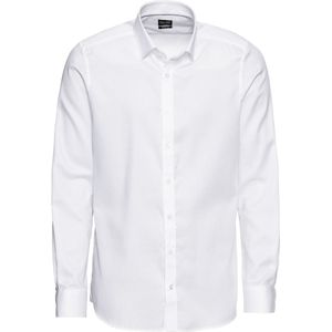 OLYMP - Level 5 Body Fit Overhemd - Wit - Diamant Structuur - Strijkvriendelijk