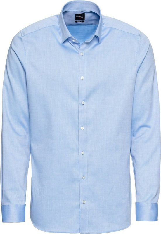 OLYMP - Level 5 Overhemd - Blauw - Katoen - Strijkvriendelijk