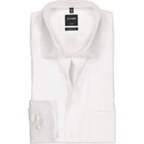 OLYMP - Effen Overhemd - Wit - 100% Katoen - Lange Mouwen - Kent Kraag