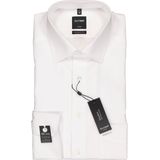 OLYMP - Effen Overhemd - Wit - 100% Katoen - Lange Mouwen - Kent Kraag