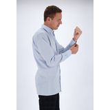 OLYMP - Luxor - Overhemd - Lichtblauw - Modern Fit - Mouwlengte 7 - Strijkvrij