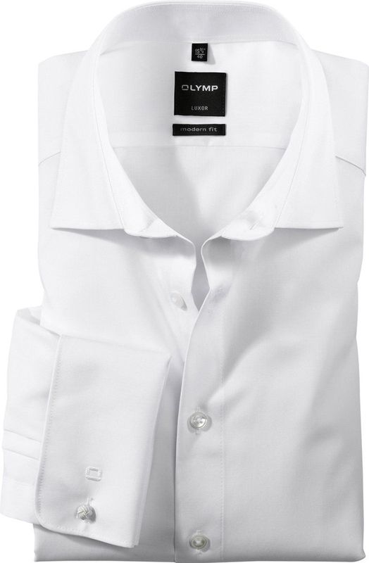 OLYMP - Luxor Overhemd - Wit - Strijkvrij - Moderne Pasvorm