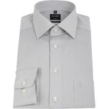 OLYMP - Grijs Effen Overhemd - 100% Katoen - Kent Kraag - Lange Mouwen