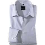 OLYMP - Grijs Effen Overhemd - 100% Katoen - Kent Kraag - Lange Mouwen