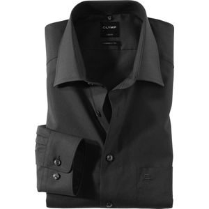OLYMP - Luxor - Overhemd - Zwart - 100% Katoen - Strijkvrij