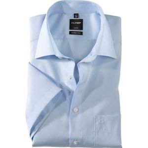 OLYMP - Luxor - Overhemd - Lichtblauw - 100% Katoen - Korte Mouwen
